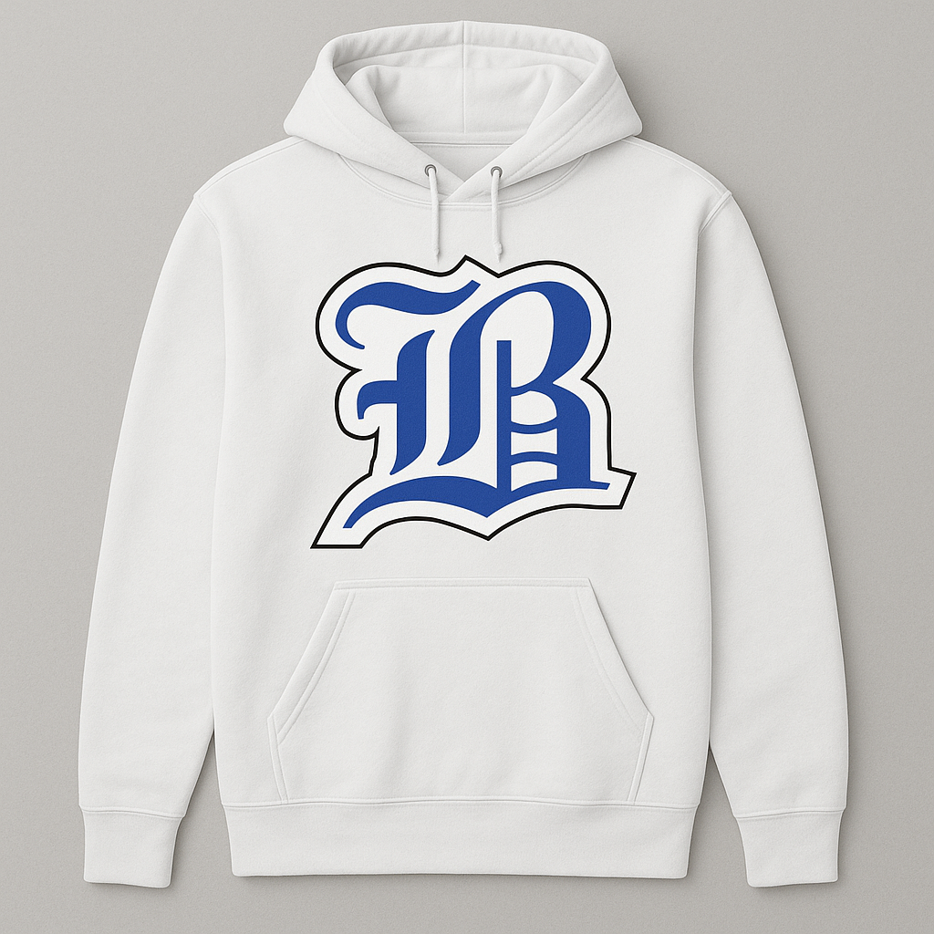 White Hoodie - Stylized "B" Logo